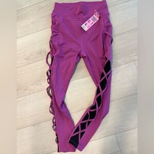 NWT Popfit purple braided leggings